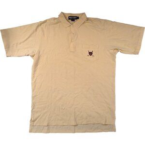 Vintage 90's Ralph Lauren Golf Polo Shirt Men's XL Logo Pocket Light Yellow